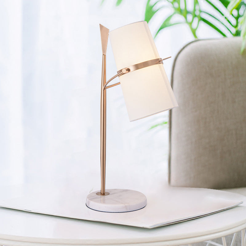 Postmodern Single-Bulb Night Lamp Gold Cylinder/Ball/Tapered Plug-in Table Light with Frosted White/Clear Glass Shade Clearhalo 'Lamps' 'Table Lamps' Lighting' 1938329
