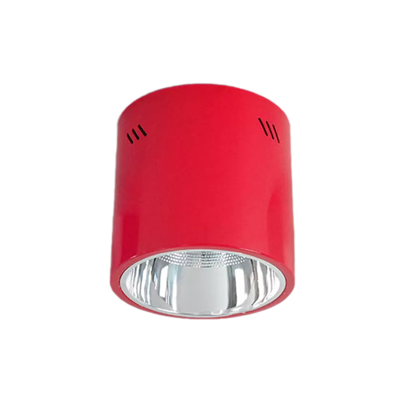 Cylinder Cloth Shop Down Light Metallic 1 Head Commercial Ceiling Mount Light Clearhalo 'Ceiling Lights' 'Close To Ceiling Lights' 'Close to ceiling' 'Flush mount' Lighting' 193928