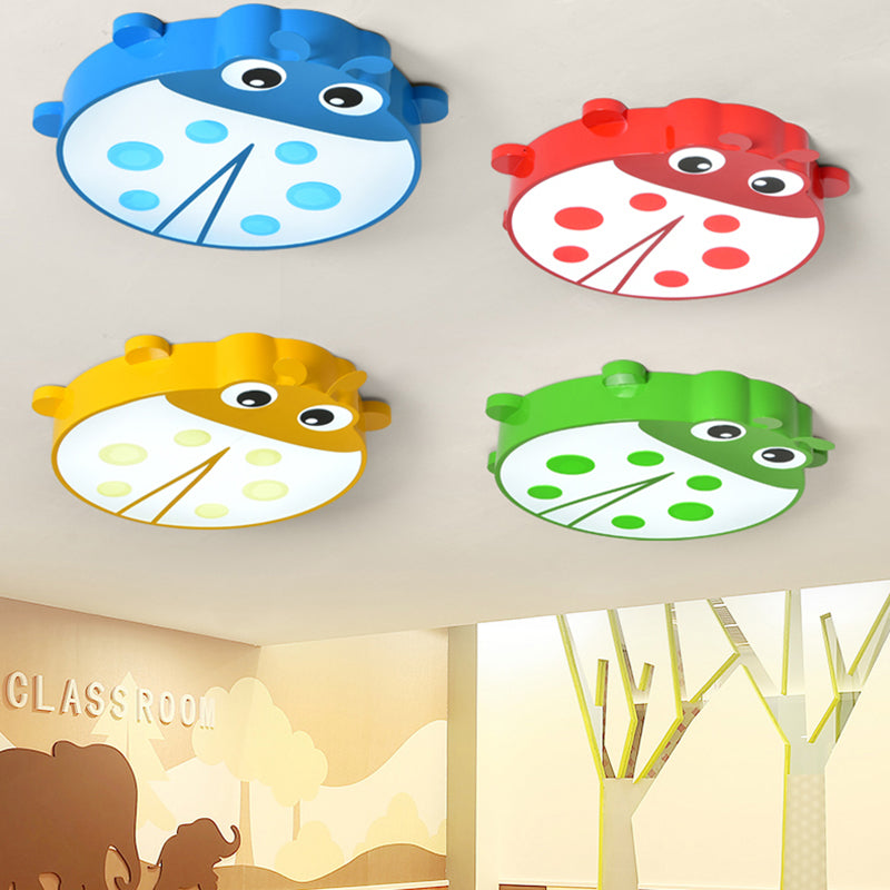 Cartoon Slim Ceiling Mount Light Ladybug Acrylic & Metal Ceiling Lamp for Baby Room Clearhalo 'Ceiling Lights' 'Close To Ceiling Lights' 'Close to ceiling' 'Flush mount' Lighting' 194028
