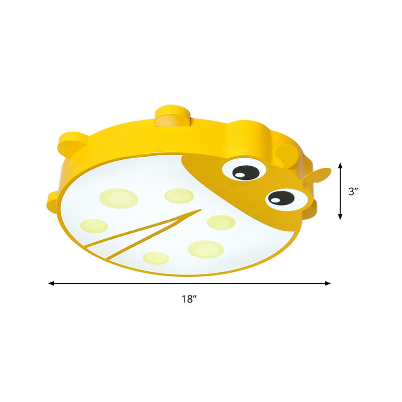 Cartoon Slim Ceiling Mount Light Ladybug Acrylic & Metal Ceiling Lamp for Baby Room Clearhalo 'Ceiling Lights' 'Close To Ceiling Lights' 'Close to ceiling' 'Flush mount' Lighting' 194034