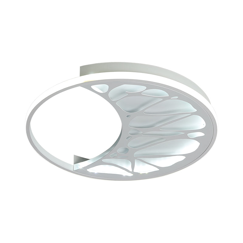 Modern White LED Ceiling Mount Light Round Metal Ceiling Lamp with Abstract Pattern for Bathroom Clearhalo 'Ceiling Lights' 'Close To Ceiling Lights' 'Close to ceiling' 'Flush mount' 'Industrial Flush Mount' Lighting' 194207