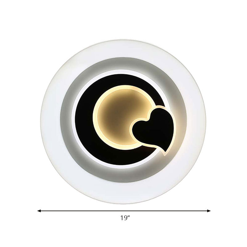White Circular LED Flush Ceiling Light Modern Stylish Acrylic Ceiling Lamp for Kitchen Hallway Clearhalo 'Ceiling Lights' 'Close To Ceiling Lights' 'Close to ceiling' 'Flush mount' Lighting' 194257