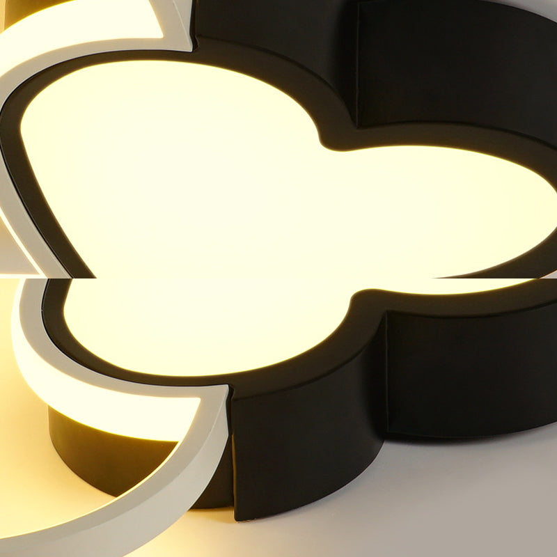 Modern 2-Heart Flush Mount Light Acrylic Black LED Ceiling Light for Study Room Clearhalo 'Ceiling Lights' 'Close To Ceiling Lights' 'Close to ceiling' 'Flush mount' 'Industrial Flush Mount' Lighting' 194633