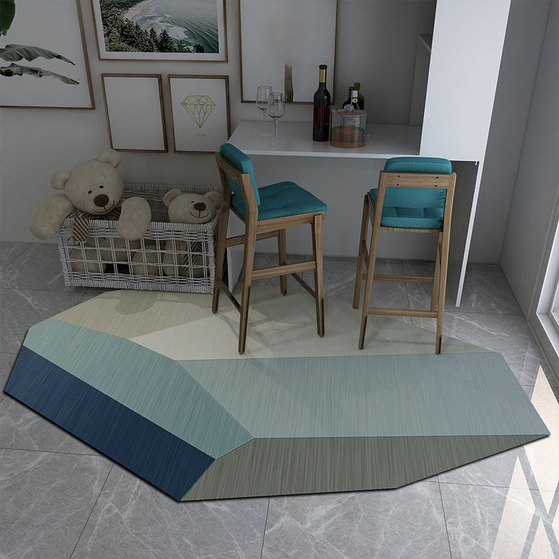Irregular Bedroom Rug in Brown and Blue Modern Colorblock Pattern Area Rug Polyester Machine Washable Carpet Blue Clearhalo 'Area Rug' 'Rug' 1947528