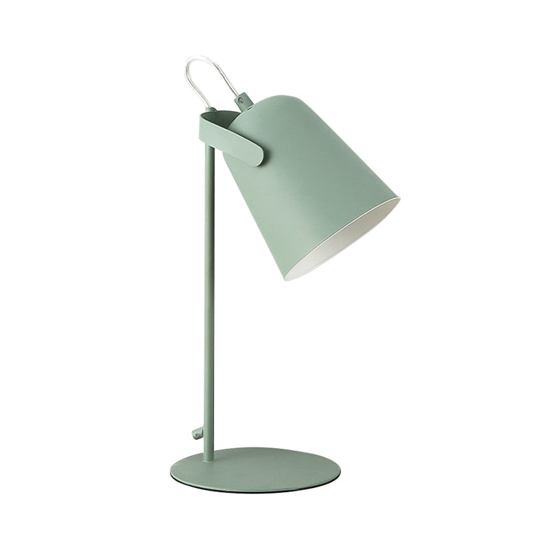 Nordic Style Bucket Desk Light Rotatable 1 Light Metal Plug In Desk Lamp for Dormitory Bedroom Clearhalo 'Lamps' 'Table Lamps' Lighting' 194819