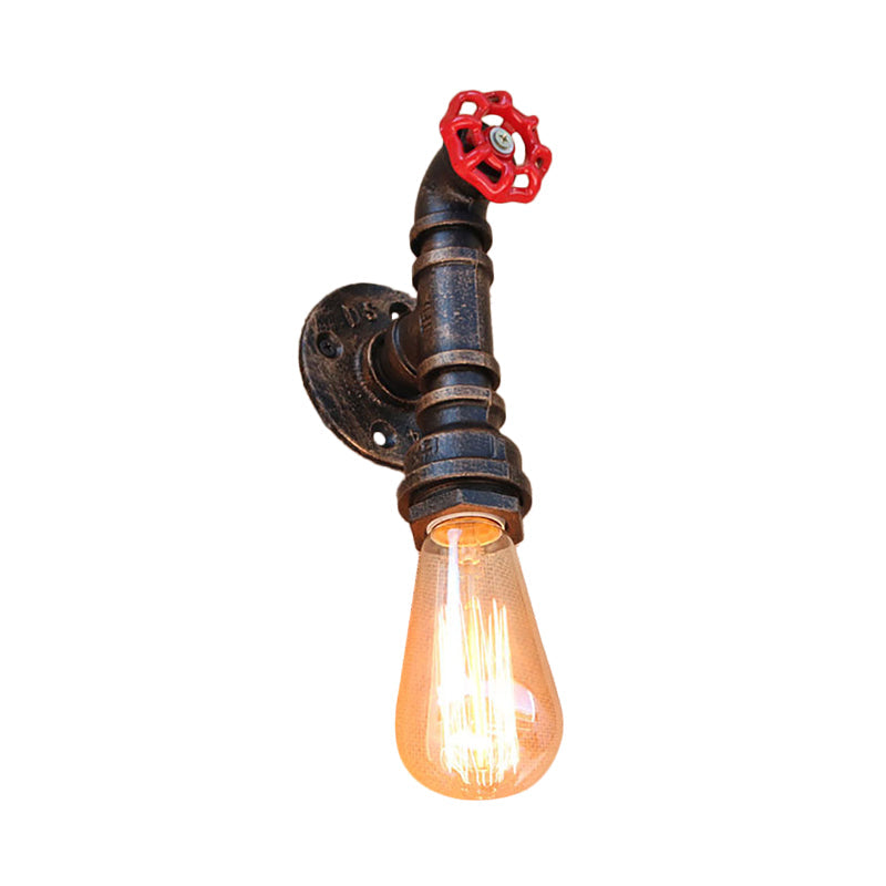 Metal Bronze Wall Mount Light Naked Bulb Design Piping Single Industrial Wall Lighting Fixture Clearhalo 'Art deco wall lights' 'Cast Iron' 'Glass' 'Industrial wall lights' 'Industrial' 'Middle century wall lights' 'Modern' 'Rustic wall lights' 'Tiffany' 'Traditional wall lights' 'Wall Lamps & Sconces' 'Wall Lights' Lighting' 1948855