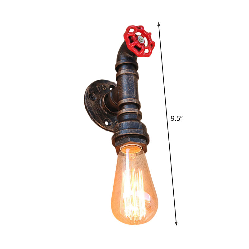 Metal Bronze Wall Mount Light Naked Bulb Design Piping Single Industrial Wall Lighting Fixture Clearhalo 'Art deco wall lights' 'Cast Iron' 'Glass' 'Industrial wall lights' 'Industrial' 'Middle century wall lights' 'Modern' 'Rustic wall lights' 'Tiffany' 'Traditional wall lights' 'Wall Lamps & Sconces' 'Wall Lights' Lighting' 1948856