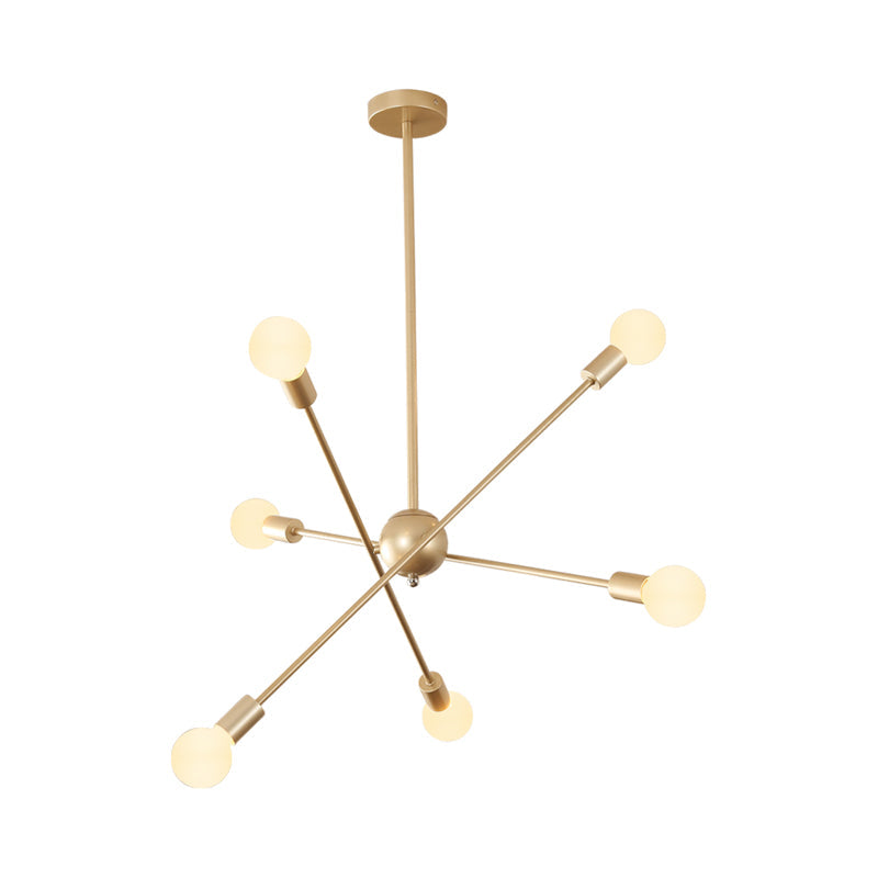 Gold Sputnik Ceiling Suspension Lamp Postmodernism 6/8 Bulbs Metal Chandelier Light Clearhalo 'Ceiling Lights' 'Chandeliers' 'Modern Chandeliers' 'Modern' Lighting' 1949742