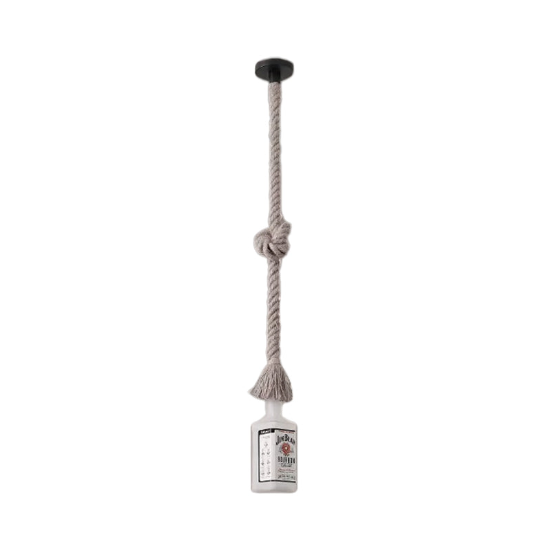 1/6/9-Bulb Frosted White Glass Island Lamp Loft Style Black Wine Bottle Restaurant Ceiling Suspension Lamp Clearhalo 'Ceiling Lights' 'Chandeliers' 'Glass shade' 'Glass' 'Island Lights' Lighting' 1949789