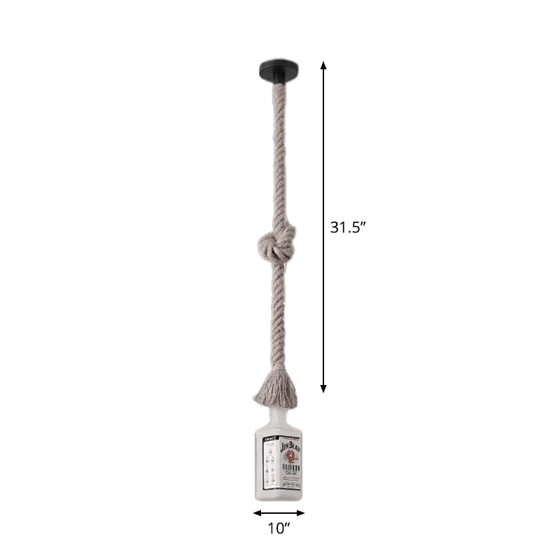 1/6/9-Bulb Frosted White Glass Island Lamp Loft Style Black Wine Bottle Restaurant Ceiling Suspension Lamp Clearhalo 'Ceiling Lights' 'Chandeliers' 'Glass shade' 'Glass' 'Island Lights' Lighting' 1949791