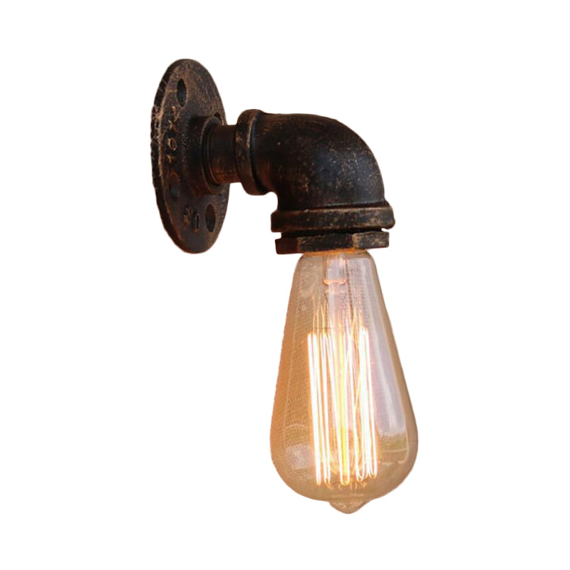 Water Pipe Wrought Iron Wall Lamp Fixture Industrial 1/3-Light Kitchen Wall Mounted Light in Bronze Clearhalo 'Art deco wall lights' 'Cast Iron' 'Glass' 'Industrial wall lights' 'Industrial' 'Middle century wall lights' 'Modern' 'Rustic wall lights' 'Tiffany' 'Traditional wall lights' 'Wall Lamps & Sconces' 'Wall Lights' Lighting' 1949813