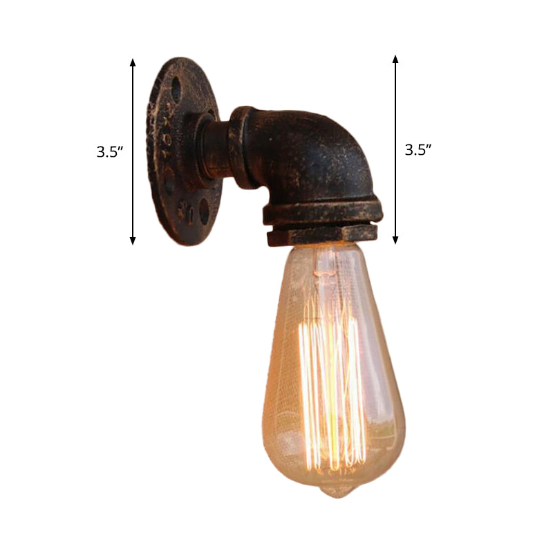 Water Pipe Wrought Iron Wall Lamp Fixture Industrial 1/3-Light Kitchen Wall Mounted Light in Bronze Clearhalo 'Art deco wall lights' 'Cast Iron' 'Glass' 'Industrial wall lights' 'Industrial' 'Middle century wall lights' 'Modern' 'Rustic wall lights' 'Tiffany' 'Traditional wall lights' 'Wall Lamps & Sconces' 'Wall Lights' Lighting' 1949814
