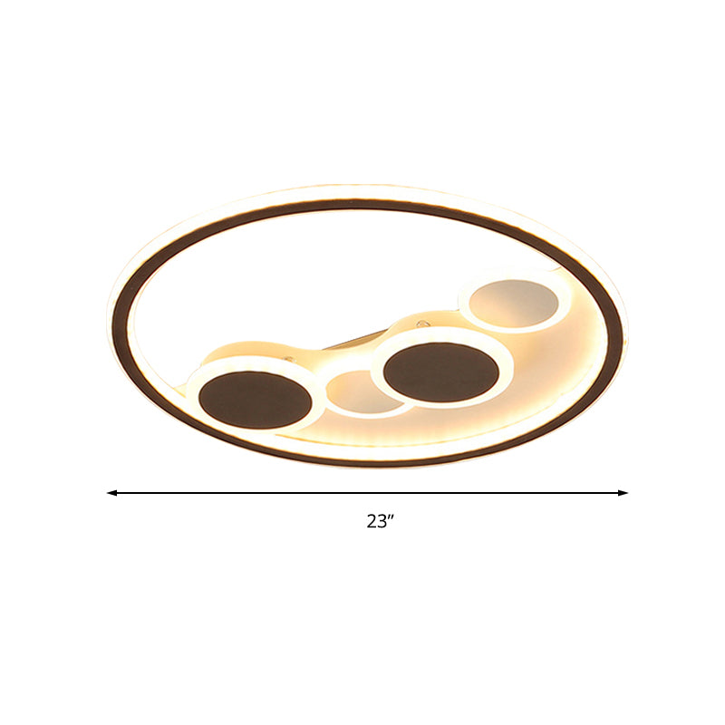 Contemporary Bubble Shaped Flush Ceiling Light Acrylic Black LED Ceiling Light for Cloth Shop Clearhalo 'Ceiling Lights' 'Close To Ceiling Lights' 'Close to ceiling' 'Flush mount' Lighting' 195495
