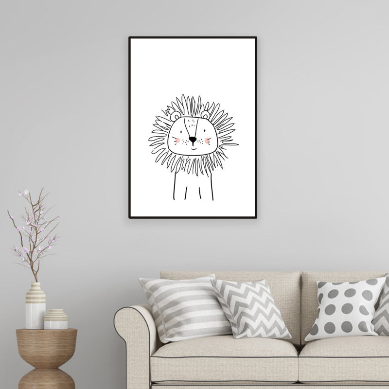 Soft Color Animal Pattern Canvas Print Textured Children's Art Dining Room Wall Decor Clearhalo 'Art Gallery' 'Canvas Art' 'Kids' Arts' 1956185