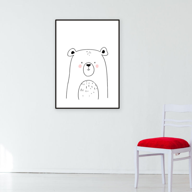 Soft Color Animal Pattern Canvas Print Textured Children's Art Dining Room Wall Decor Cream Clearhalo 'Art Gallery' 'Canvas Art' 'Kids' Arts' 1956188
