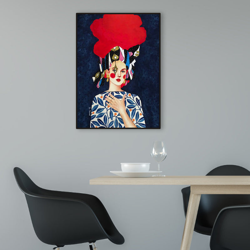 Light Color Fashion Figure Painting Illustration Glam Textured Canvas for Lounge - Clearhalo - 'Arts' - 'Canvas Art' - 1956250