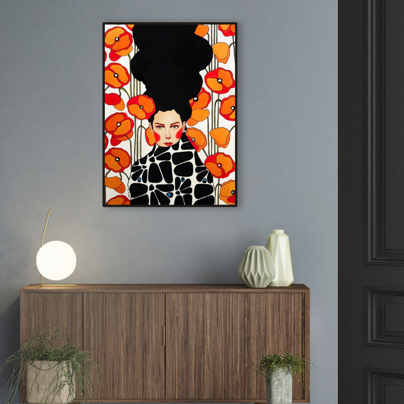 Light Color Fashion Figure Painting Illustration Glam Textured Canvas for Lounge - Clearhalo - 'Arts' - 'Canvas Art' - 1956257
