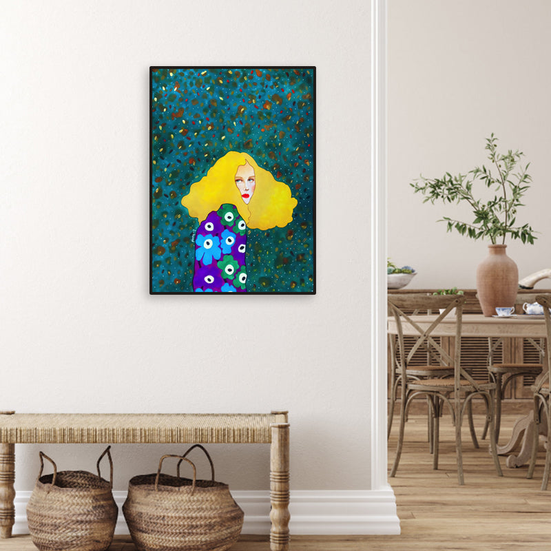 Light Color Fashion Figure Painting Illustration Glam Textured Canvas for Lounge - Clearhalo - 'Arts' - 'Canvas Art' - 1956262