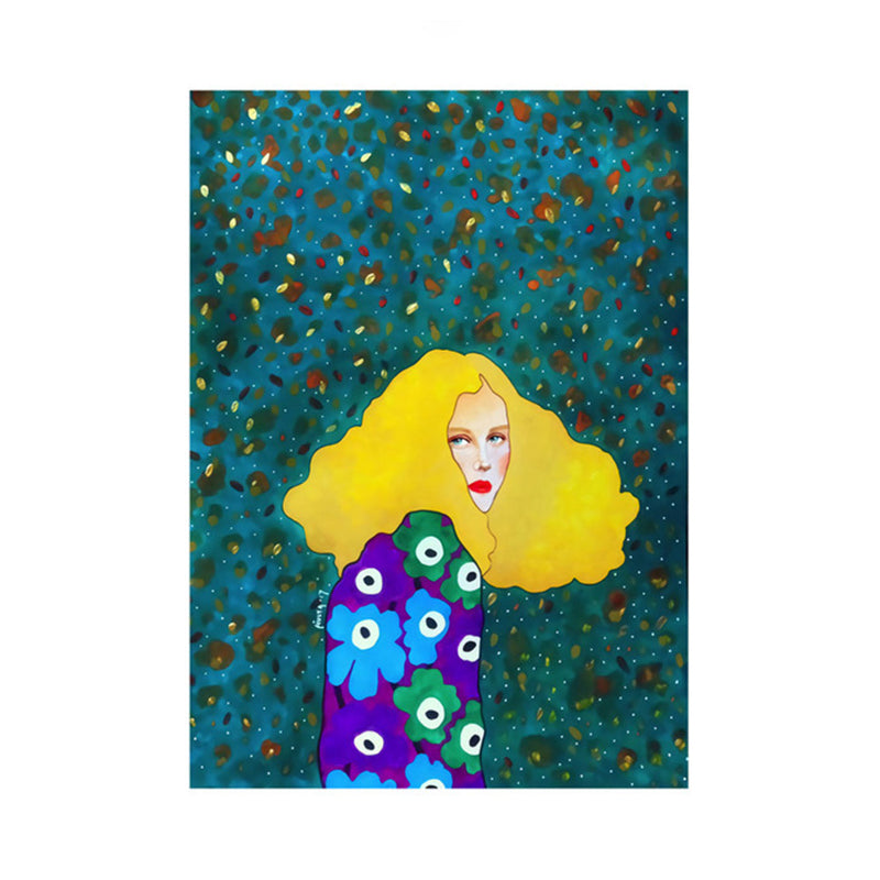 Light Color Fashion Figure Painting Illustration Glam Textured Canvas for Lounge - Clearhalo - 'Arts' - 'Canvas Art' - 1956263