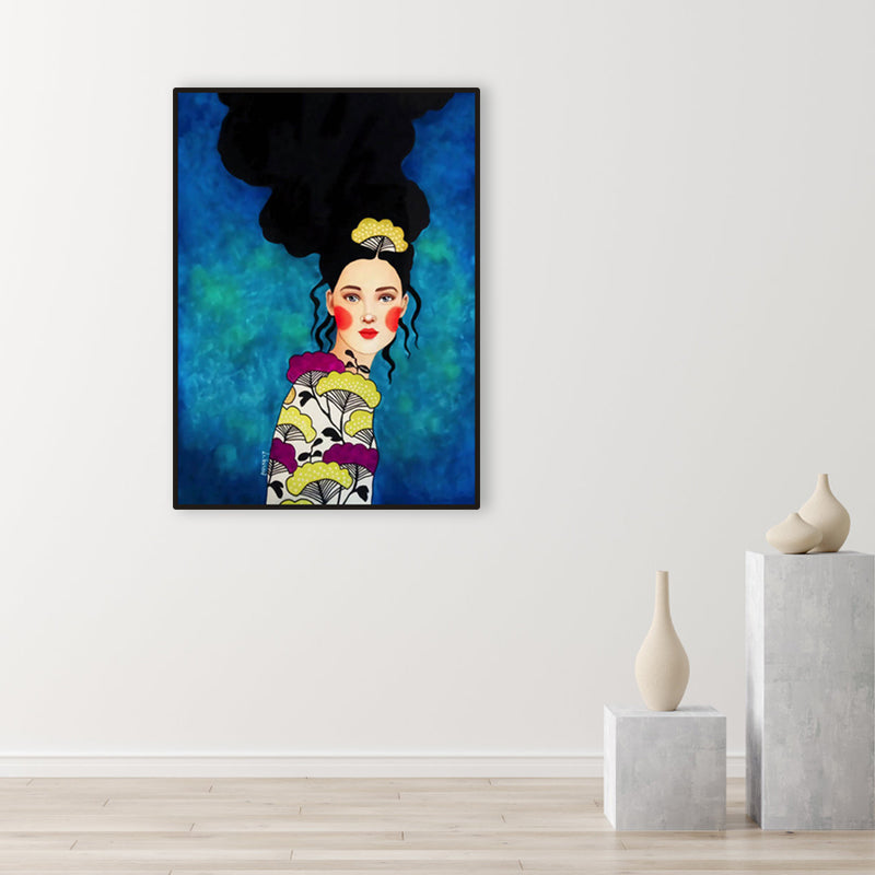 Light Color Fashion Figure Painting Illustration Glam Textured Canvas for Lounge - Clearhalo - 'Arts' - 'Canvas Art' - 1956274