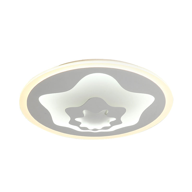 Acrylic Star Flushmount Light for Girls Bedroom Cartoon Eye Caring LED Ceiling Lamp in White Clearhalo 'Ceiling Lights' 'Close To Ceiling Lights' 'Close to ceiling' 'Flush mount' Lighting' 195640