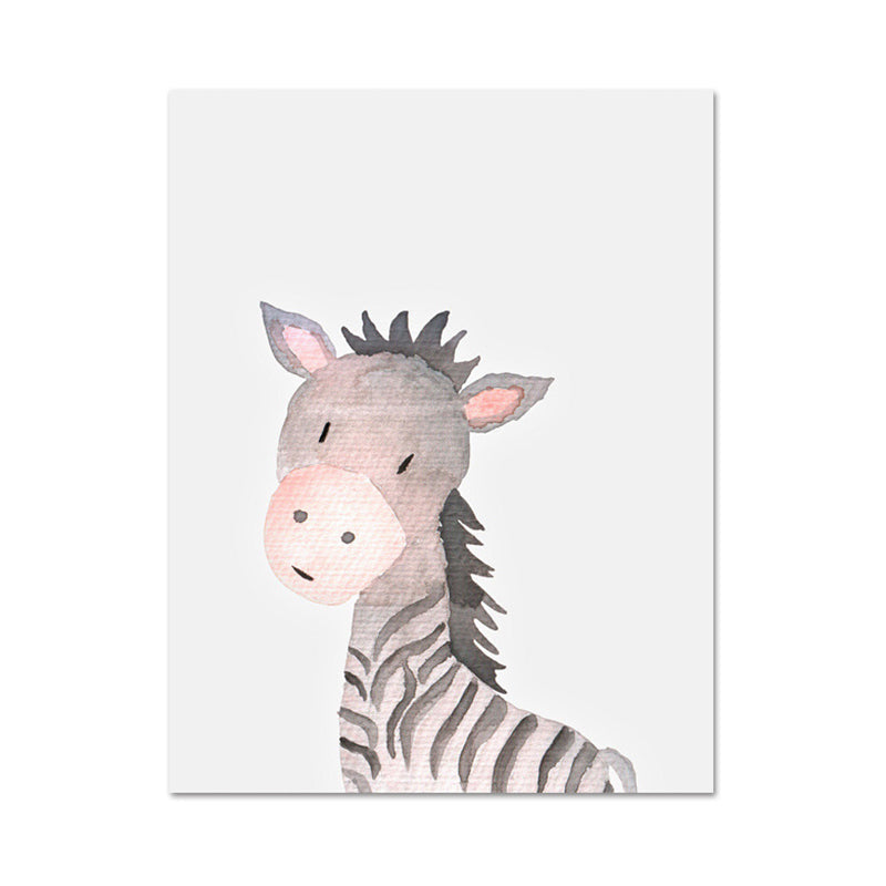 Tropical Animal Wrapped Canvas Textured Kids Style Bedroom Painting in Light Color Clearhalo 'Art Gallery' 'Canvas Art' 'Kids' Arts' 1956613
