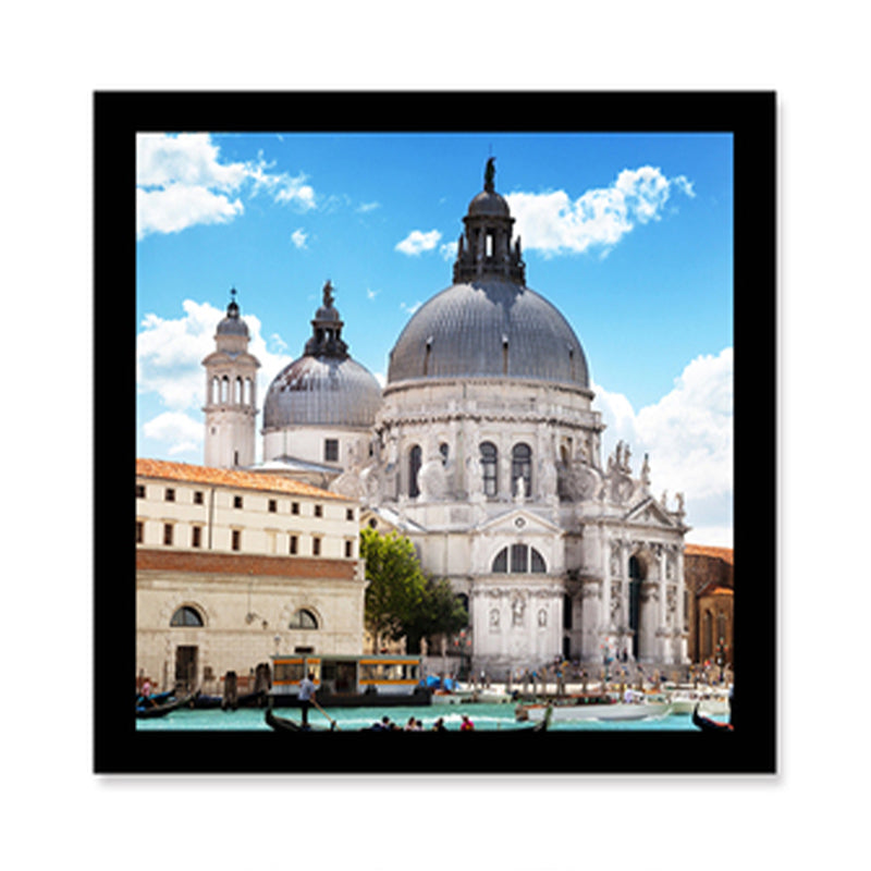Light Color Architecture Art Print Landmark Global Inspired Textured Canvas for Sitting Room - Clearhalo - 'Arts' - 'Canvas Art' - 1956873