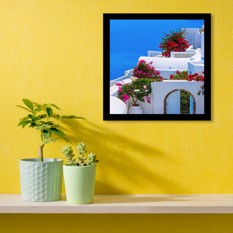 Light Color Architecture Art Print Landmark Global Inspired Textured Canvas for Sitting Room - Pink - Clearhalo - 'Arts' - 'Canvas Art' - 1956882
