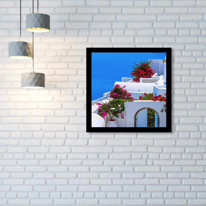 Light Color Architecture Art Print Landmark Global Inspired Textured Canvas for Sitting Room - Clearhalo - 'Arts' - 'Canvas Art' - 1956883