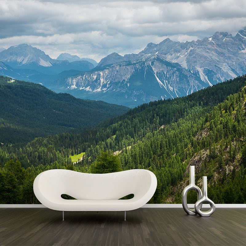 Nature Scenery Mountain Mural Decal Modern Smooth Wall Covering for House Interior Green Clearhalo 'Wall Decor' 'Wall Mural' 1956996
