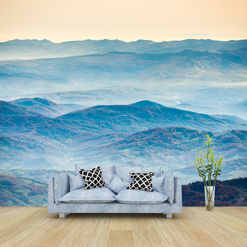 Contemporary Mountains View Wall Mural Soft Color Stain-Proof Wall Art for Guest Room Clearhalo 'Wall Decor' 'Wall Mural' 1957783