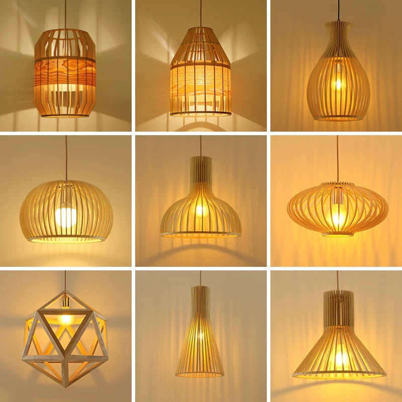 Globe/Oval/Pumpkin Bamboo Pendant Light Modern 1-Light Beige Suspended Lighting Fixture over Dining Table Clearhalo 'Ceiling Lights' 'Modern Pendants' 'Modern' 'Pendant Lights' 'Pendants' Lighting' 1958117