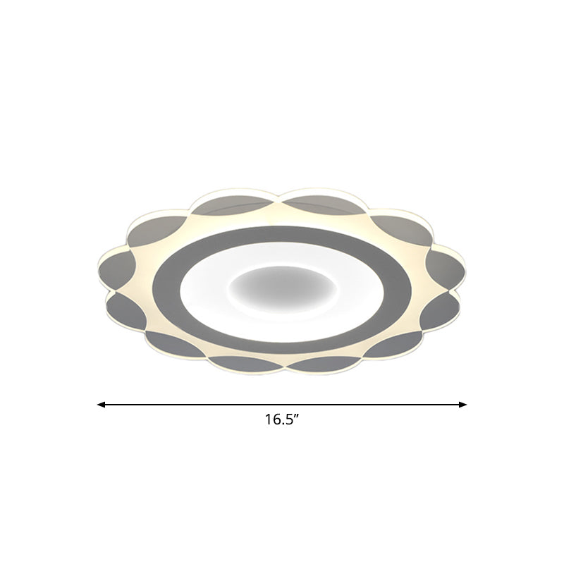 Acrylic Bloom Ceiling Flush Mount Light Simplicity White LED Flushmount Lighting in Warm/White Light, 16.5"/24.5"/31" Wide Clearhalo 'Ceiling Lights' 'Close To Ceiling Lights' 'Close to ceiling' 'Flush mount' Lighting' 1959063