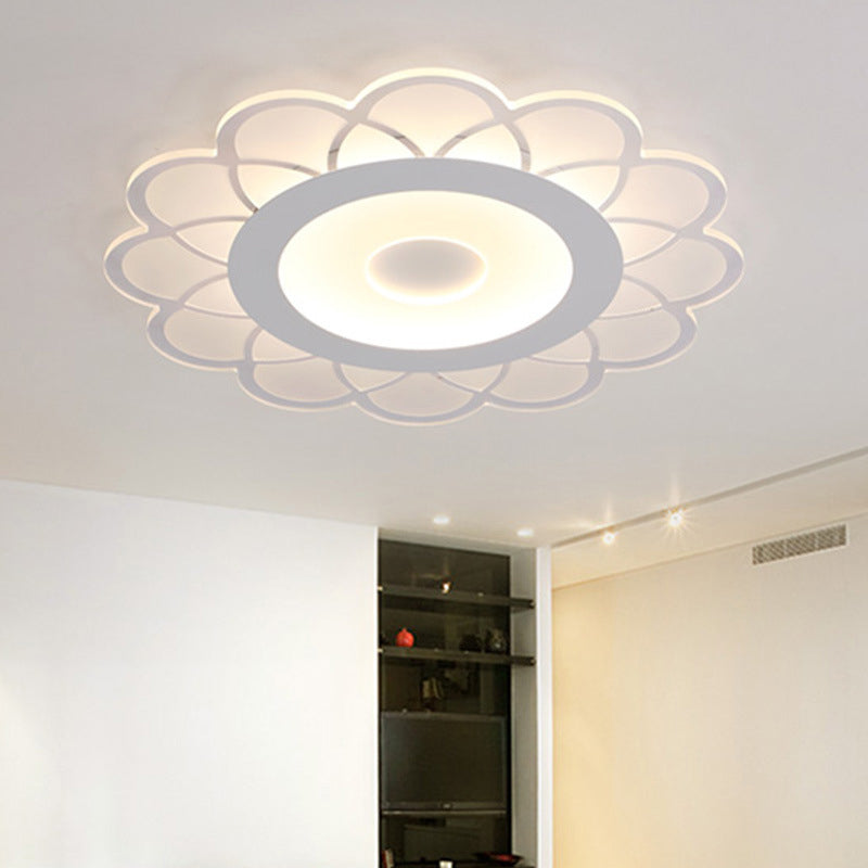 Blossom Ultra-Thin LED Ceiling Lighting Minimalist Acrylic White Flush-Mount Light Fixture for Bedroom, 8"/23.5"/31" Wide White Clearhalo 'Ceiling Lights' 'Close To Ceiling Lights' 'Close to ceiling' 'Flush mount' Lighting' 1959091