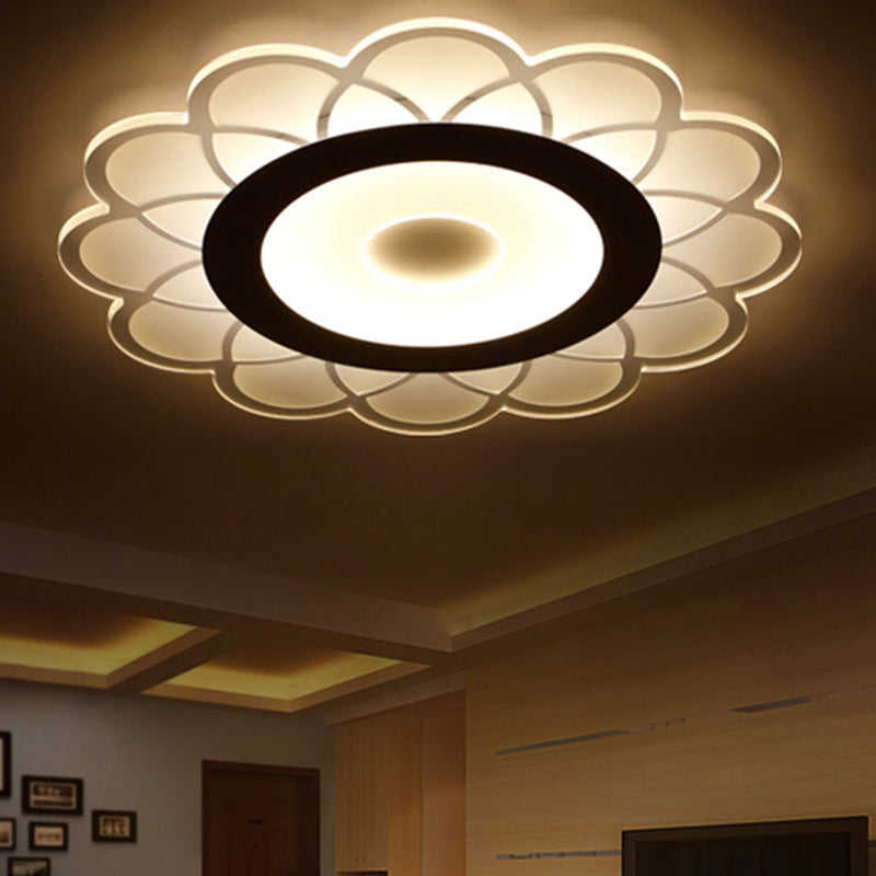 Blossom Ultra-Thin LED Ceiling Lighting Minimalist Acrylic White Flush-Mount Light Fixture for Bedroom, 8"/23.5"/31" Wide Clearhalo 'Ceiling Lights' 'Close To Ceiling Lights' 'Close to ceiling' 'Flush mount' Lighting' 1959092