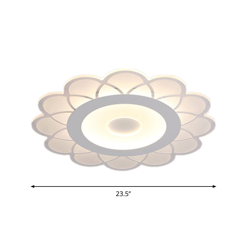 Blossom Ultra-Thin LED Ceiling Lighting Minimalist Acrylic White Flush-Mount Light Fixture for Bedroom, 8"/23.5"/31" Wide Clearhalo 'Ceiling Lights' 'Close To Ceiling Lights' 'Close to ceiling' 'Flush mount' Lighting' 1959098