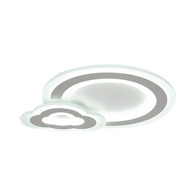 Star/Cloud/Loving Heart Ceiling Lamp Cartoon Acrylic Kids Bedroom LED Flush Mount Light in Warm/White Light Clearhalo 'Ceiling Lights' 'Close To Ceiling Lights' 'Close to ceiling' 'Flush mount' Lighting' 1959156