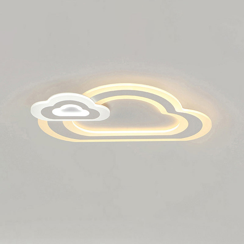 Star/Cloud/Loving Heart Ceiling Lamp Cartoon Acrylic Kids Bedroom LED Flush Mount Light in Warm/White Light Clearhalo 'Ceiling Lights' 'Close To Ceiling Lights' 'Close to ceiling' 'Flush mount' Lighting' 1959160