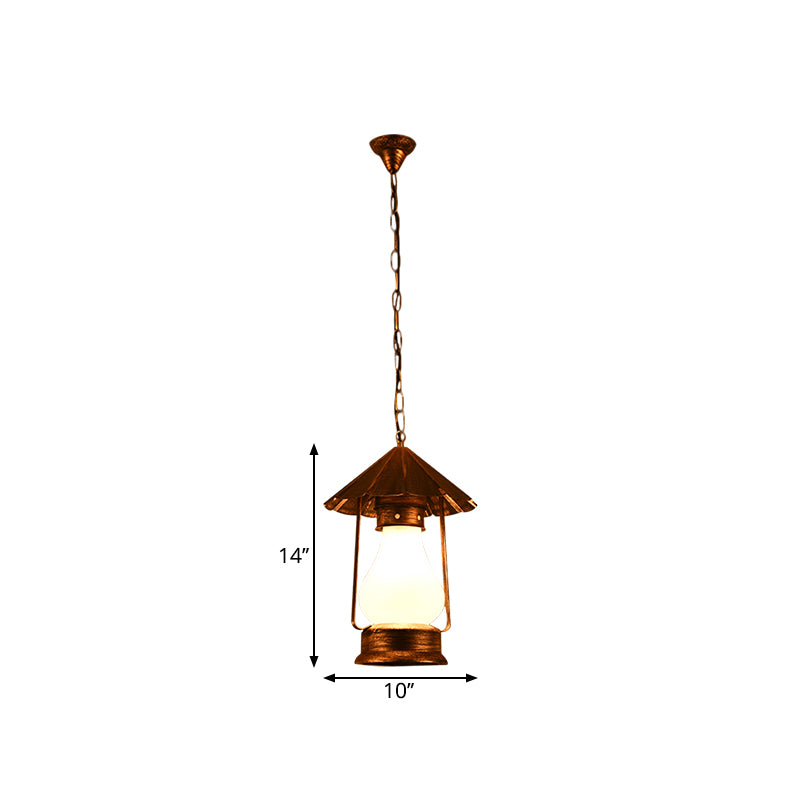 Farmhouse Lantern Pendant Lamp Single-Bulb Crackle Glass Hanging Light Fixture in Yellow/White for Coffee Shop Clearhalo 'Art Deco Pendants' 'Cast Iron' 'Ceiling Lights' 'Ceramic' 'Crystal' 'Industrial Pendants' 'Industrial' 'Metal' 'Middle Century Pendants' 'Pendant Lights' 'Pendants' 'Tiffany' Lighting' 1959666