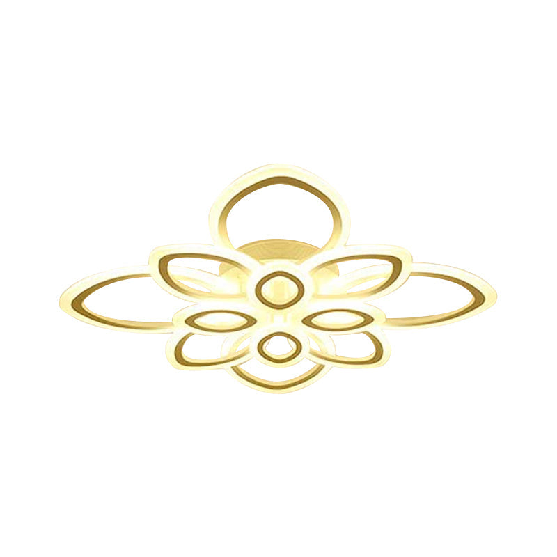 Blossom Living Room Ceiling Flush Light Acrylic Modernist LED Semi Flush Mount Lighting in White, 19"/30"/43" Width Clearhalo 'Ceiling Lights' 'Close To Ceiling Lights' 'Close to ceiling' 'Semi-flushmount' Lighting' 1960482