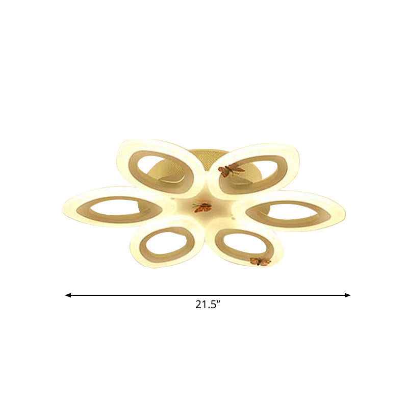 Blossom Living Room Ceiling Flush Light Acrylic Modernist LED Semi Flush Mount Lighting in White, 19"/30"/43" Width Clearhalo 'Ceiling Lights' 'Close To Ceiling Lights' 'Close to ceiling' 'Semi-flushmount' Lighting' 1960498