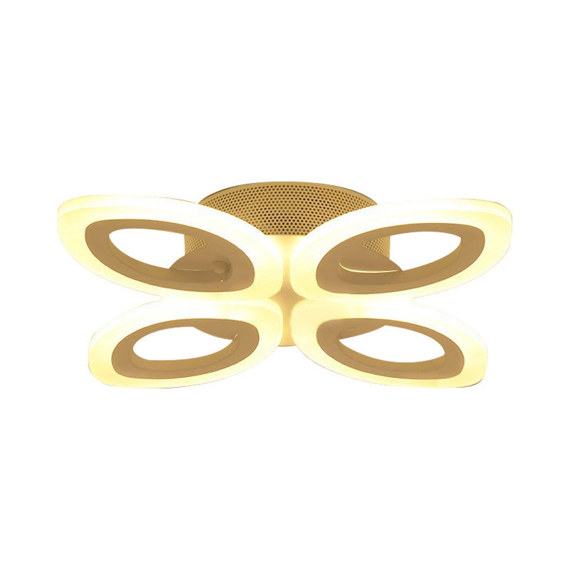 Blossom Living Room Ceiling Flush Light Acrylic Modernist LED Semi Flush Mount Lighting in White, 19"/30"/43" Width Clearhalo 'Ceiling Lights' 'Close To Ceiling Lights' 'Close to ceiling' 'Semi-flushmount' Lighting' 1960500