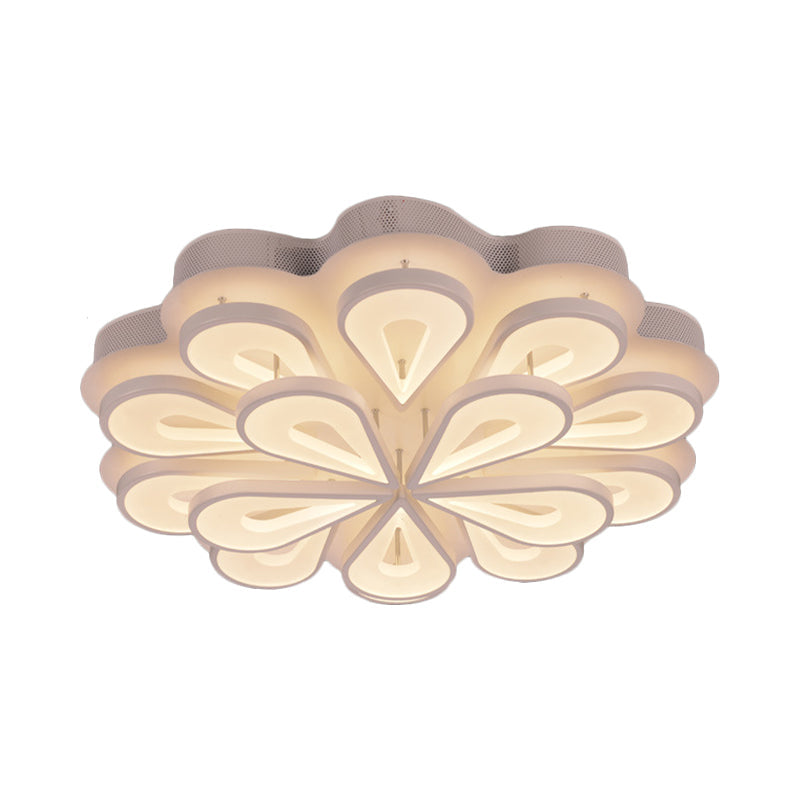 Modern Stylish Raindrop Flushmount Acrylic 6/15/25 Heads Living Room LED Blossom Semi Flush Ceiling Light in Warm/White Light Clearhalo 'Ceiling Lights' 'Close To Ceiling Lights' 'Close to ceiling' 'Semi-flushmount' Lighting' 1960541