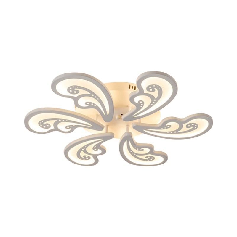 Acrylic Spindrift Ceiling Flush Light Novelty Modern 6/12/15-Bulb White LED Semi Mount Lighting in Warm/White Light Clearhalo 'Ceiling Lights' 'Close To Ceiling Lights' 'Close to ceiling' 'Semi-flushmount' Lighting' 1960595