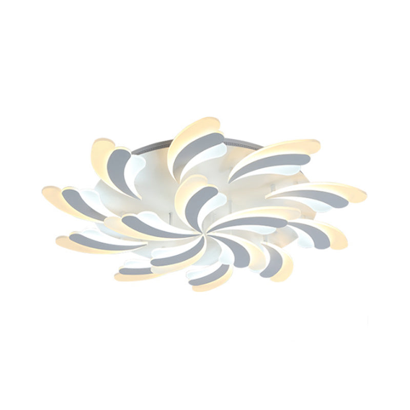 Stylish Modern Wing Ceiling Light Acrylic 9/12/15-Light Bedroom Semi Flush Mount Light Fixture in Warm/White Light Clearhalo 'Ceiling Lights' 'Close To Ceiling Lights' 'Close to ceiling' 'Semi-flushmount' Lighting' 1960614