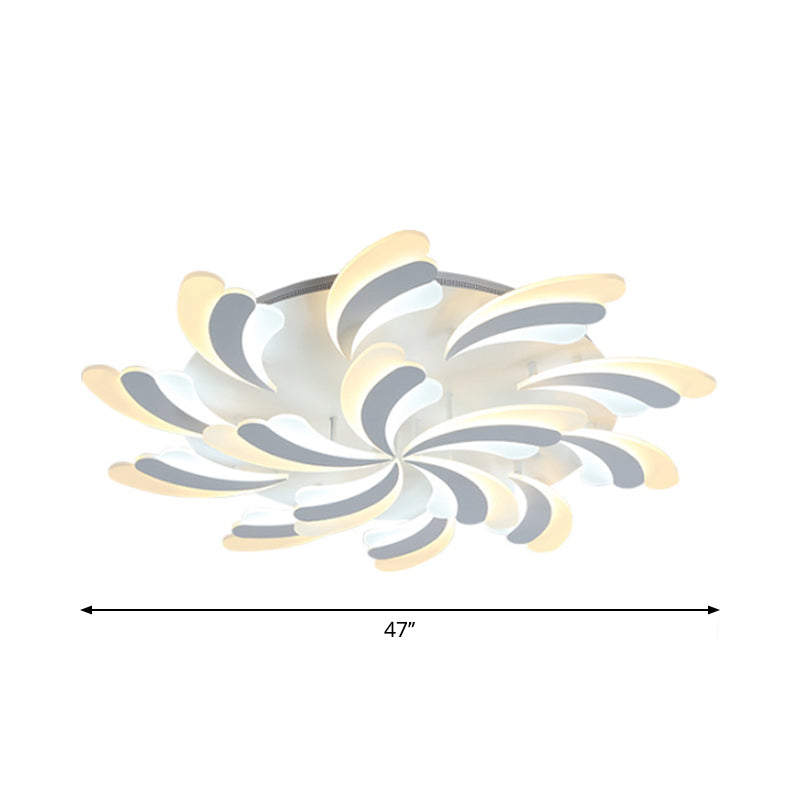 Stylish Modern Wing Ceiling Light Acrylic 9/12/15-Light Bedroom Semi Flush Mount Light Fixture in Warm/White Light Clearhalo 'Ceiling Lights' 'Close To Ceiling Lights' 'Close to ceiling' 'Semi-flushmount' Lighting' 1960616