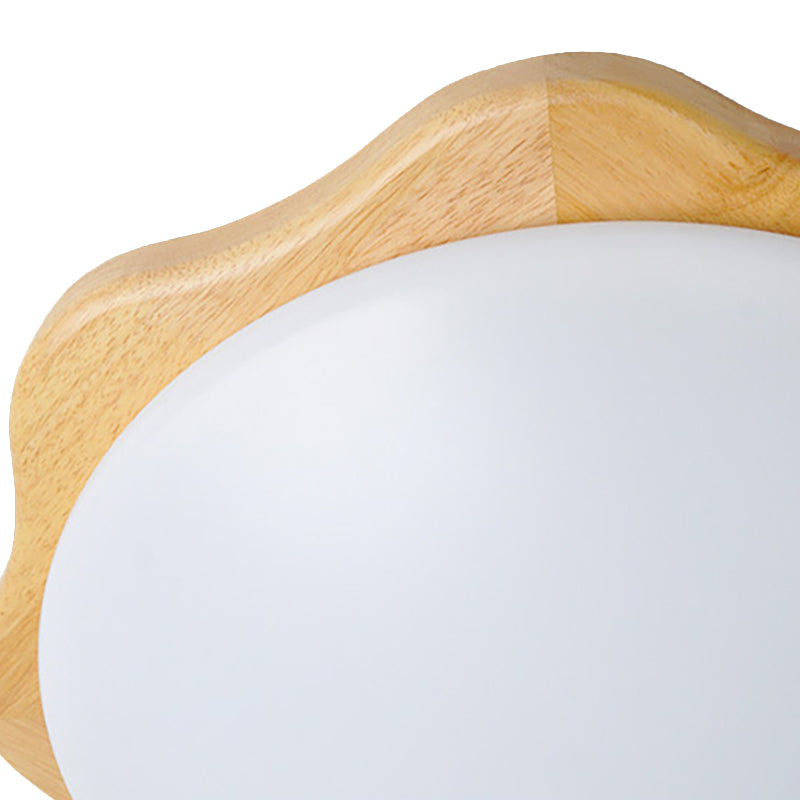 Bedroom Bowl Ceiling Light Wood Simple Style in Beige Flush Mount Ceiling Fixture Clearhalo 'Ceiling Lights' 'Close To Ceiling Lights' 'Close to ceiling' 'Flush mount' Lighting' 196178