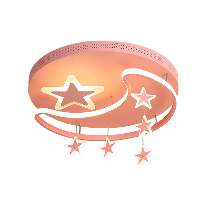 Nordic Moon and Star Ceiling Light Fixture Acrylic Flush Mount Ceiling Light for Kindergarten Clearhalo 'Ceiling Lights' 'Close To Ceiling Lights' 'Close to ceiling' 'Flush mount' Lighting' 196311