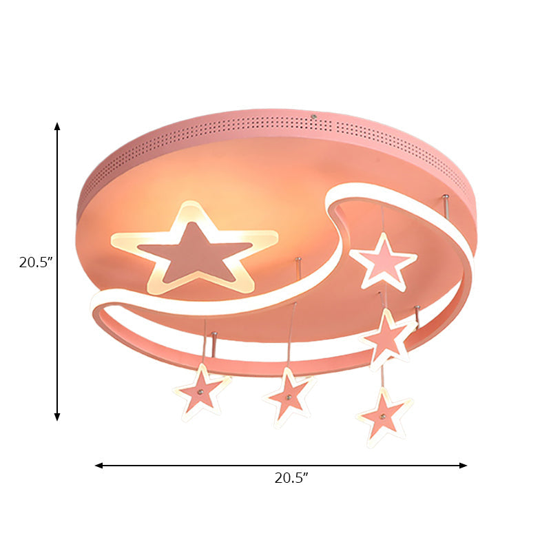 Nordic Moon and Star Ceiling Light Fixture Acrylic Flush Mount Ceiling Light for Kindergarten Clearhalo 'Ceiling Lights' 'Close To Ceiling Lights' 'Close to ceiling' 'Flush mount' Lighting' 196313