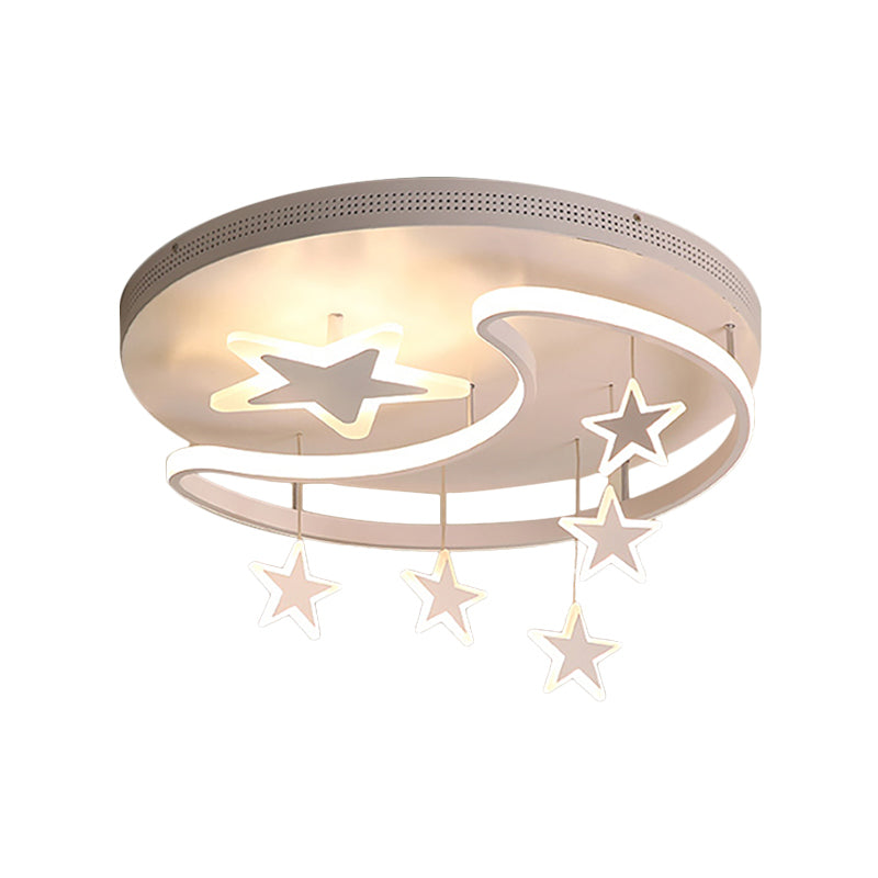 Nordic Moon and Star Ceiling Light Fixture Acrylic Flush Mount Ceiling Light for Kindergarten Clearhalo 'Ceiling Lights' 'Close To Ceiling Lights' 'Close to ceiling' 'Flush mount' Lighting' 196316